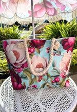 Large Beach Bag - Crimson Whisper