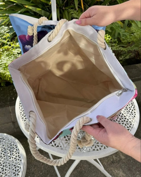 Large Beach Bag - Crimson Whisper