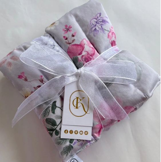 Cotton Floral Wheat Bag from Carmen Kirstein Luxury Loungewear– Lavender Scented