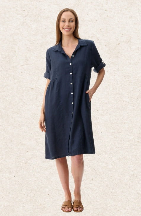 Givoni Collared linen dress