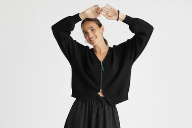 Statement Zip Cardi from Zacket & Plover - Black