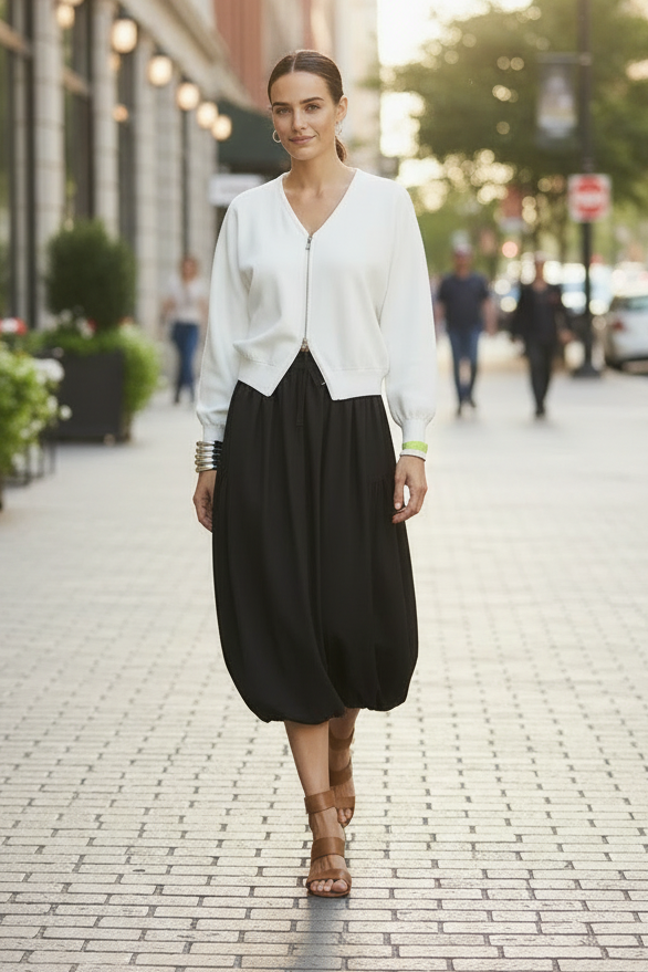 Statement Zip Cardi from Zacket & Plover - White