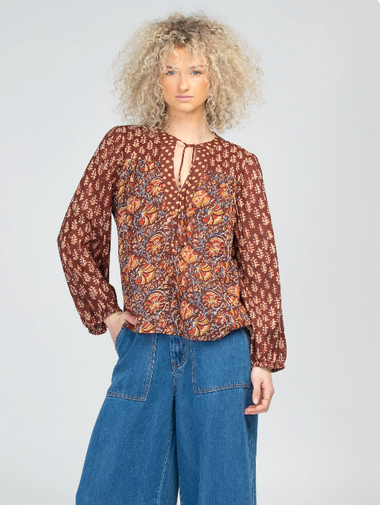 Boom Shankar Fleetwood top - Juliette splice print