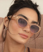 Milla Hart Nora Sunglasses Milky Bone/Blue-Pink