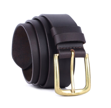 Unisex leather belt - Brown leather
