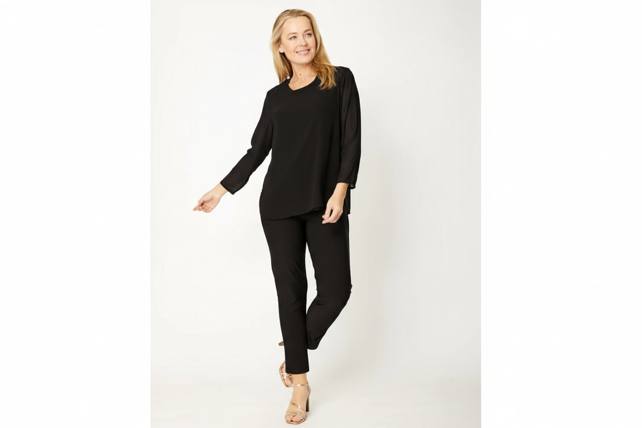 Georgia Chiffon Top - Shiraz colour