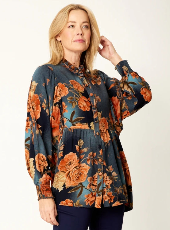Floral Patch Tunic Shirt from Cordelia Street - Patch Print