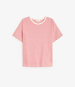 Yerse Barcelona Organic cotton Red and Ecru striped T-shirt