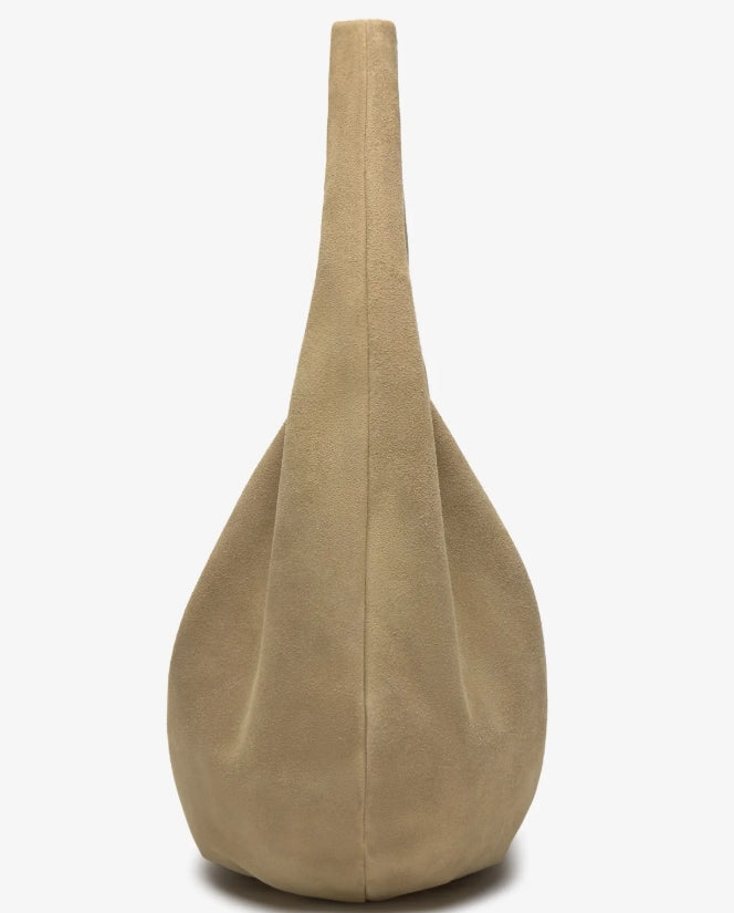 Yerse Barcelona Suede Hobo Bag in Camel