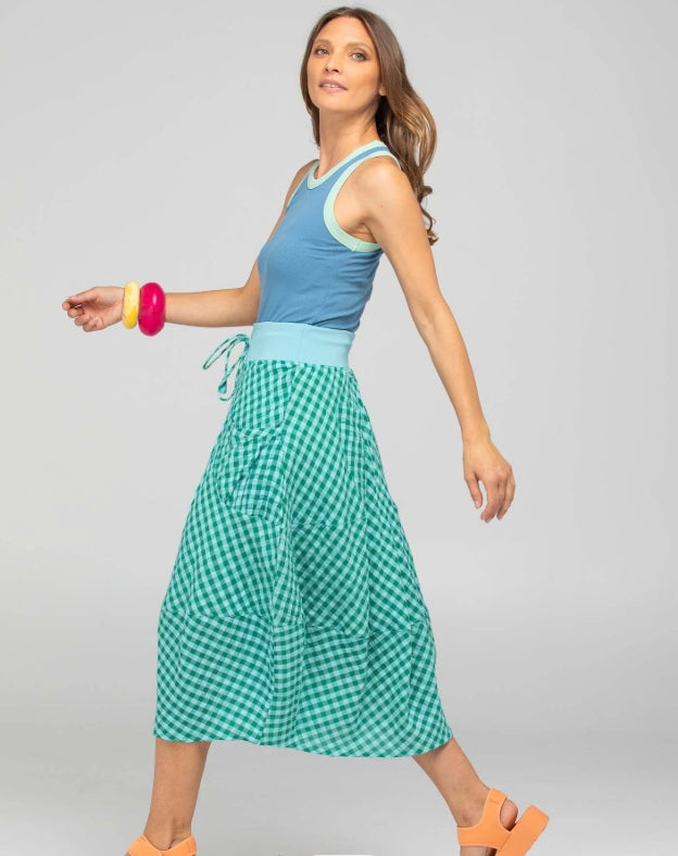 Guru skirt - Green Seersucker