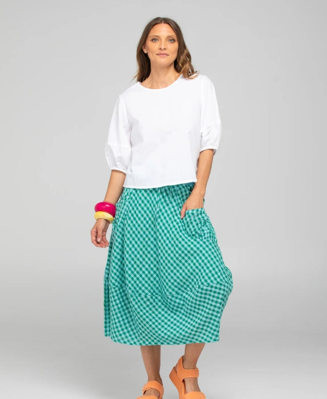 Guru skirt - Green Seersucker