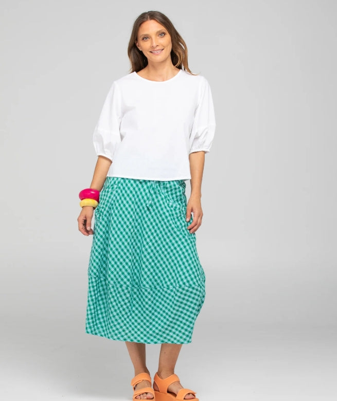 Guru skirt - Green Seersucker