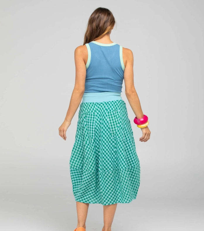 Guru skirt - Green Seersucker