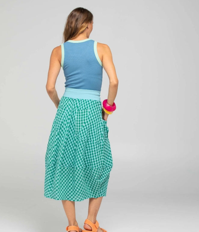 Guru skirt - Green Seersucker