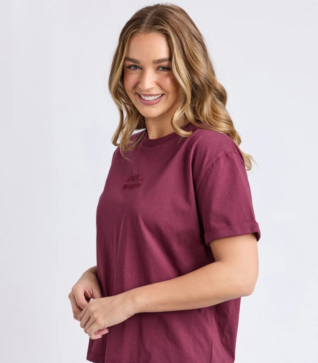 Foxwood Huntleigh Oversized Tee - Windsor wine