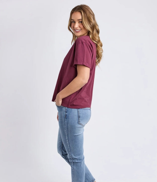 Foxwood Huntleigh Oversized Tee - Windsor wine
