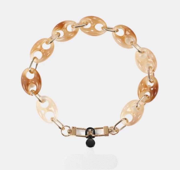 Mary Acetate Phone Chain - Short -Light caramel