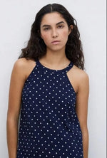 Yerse Barcelona Navy Halter neck dress
