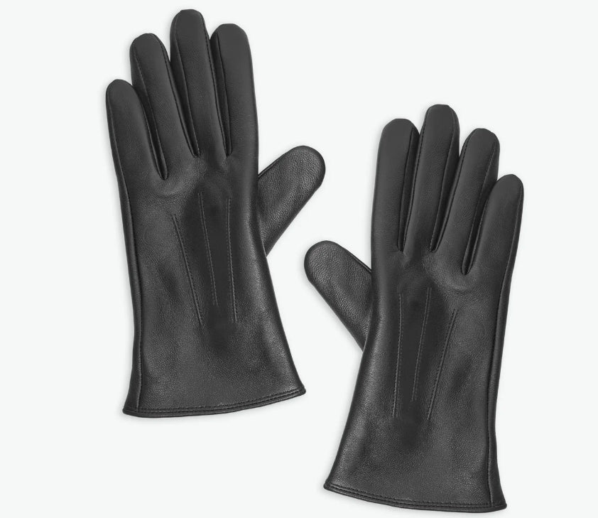 Yerse 100% Black Leather Gloves