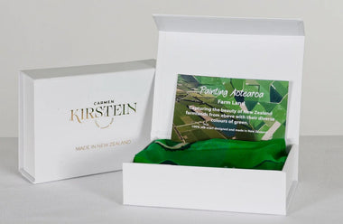 Carmen Kirstein NZ inspired silk scarf - Farm Lands