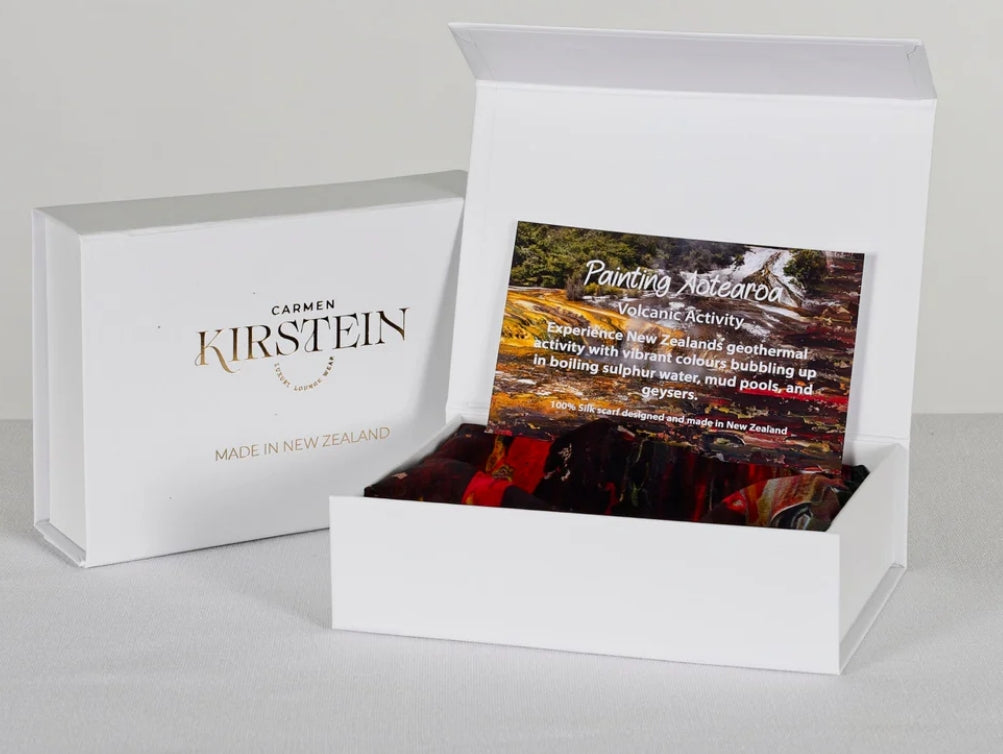 Carmen Kirstein NZ inspired silk scarf - Thermal Activity