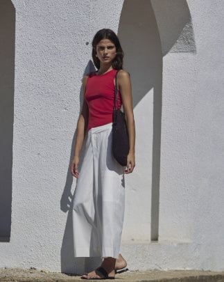 Yerse Barcelona Cotton Poplin Culotte pants in Ecru