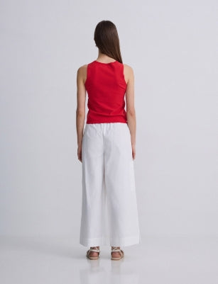 Yerse Barcelona Cotton Poplin Culotte pants in Ecru
