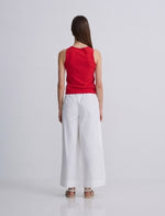 Yerse Barcelona Cotton Poplin Culotte pants in Ecru