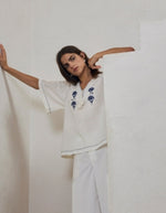 Yerse Barcelona Embroidered Shirt - Ecru colour