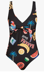 Cabana Twist One Piece Swimsuit - Brasil Black