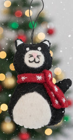 Pashom Cat with Scarves Christmas Decorations