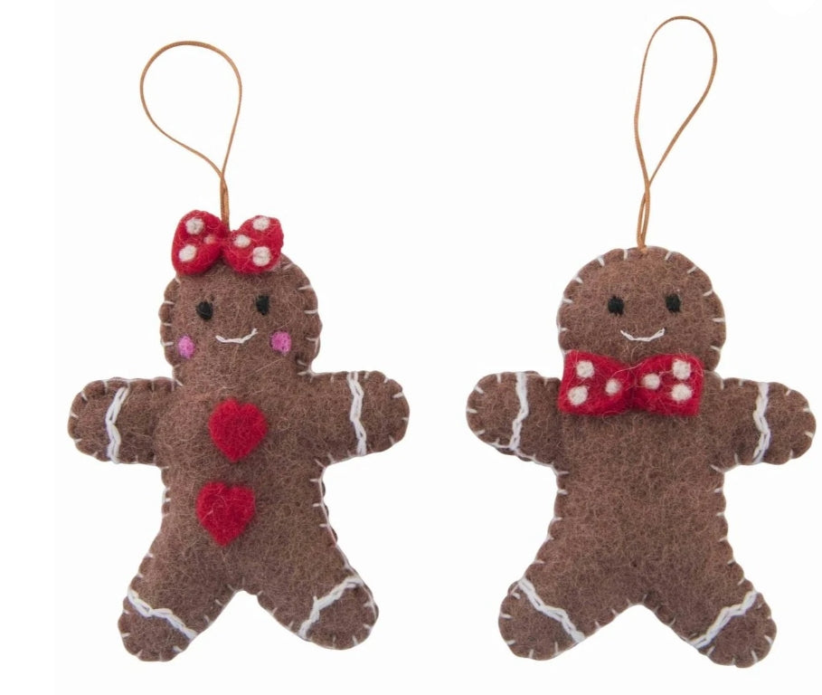 Pashom Gingerbread Girl and Boy Christmas Tree Decorations