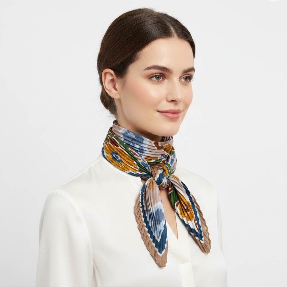 Ava Pleated Scarf - Taupe
