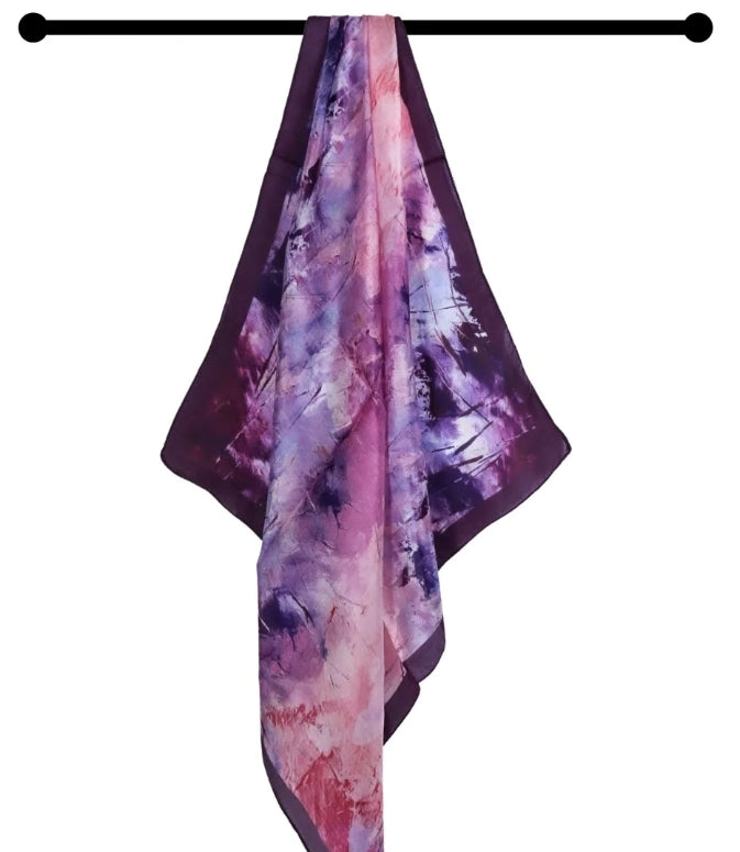 Silk Neck scarf - Abstract Purple