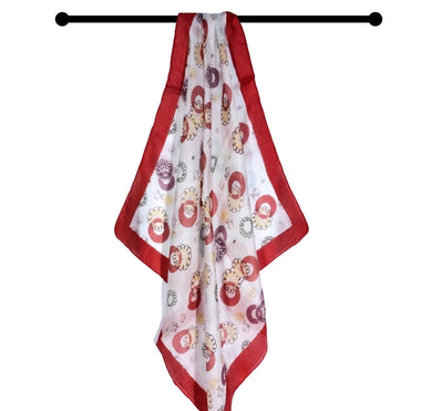 Silk neck scarf - Geometric Red