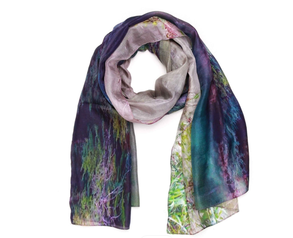 Silk Forest Reflection Australian Coastal Scarf Designer Scarf