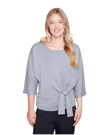 Carre Noir Front Tie Knit Top