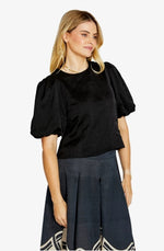 Ellie Panel Detail Top in Black