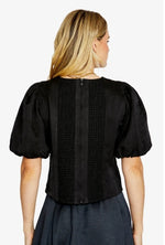 Ellie Panel Detail Top in Black