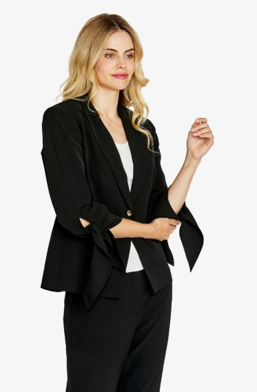 Manhattan Tie Sleeve Blazer in Black