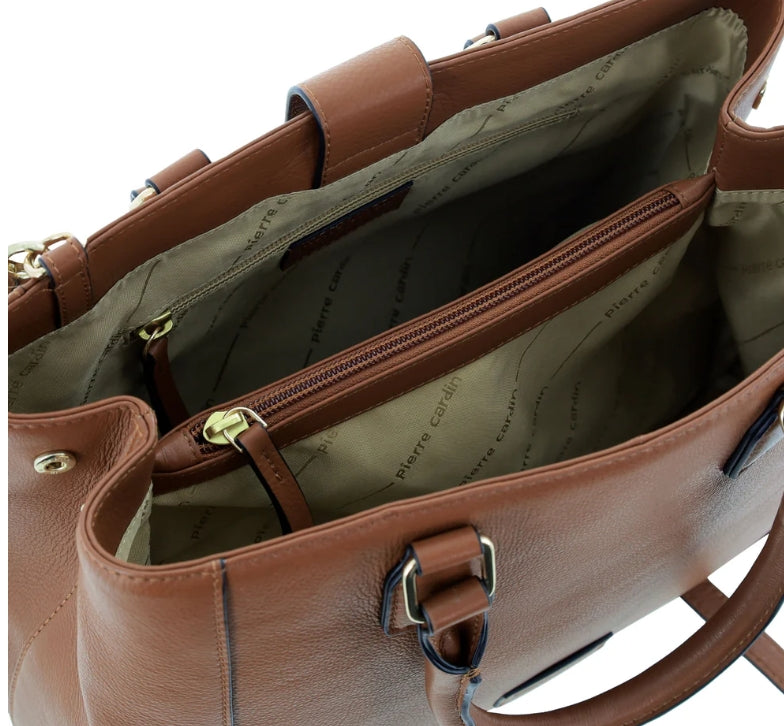 Pierre Cardin Leather Tote Bag PC4049 - Tan