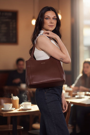 Pierre Cardin Leather Tote Bag PC4053 - Chocolate