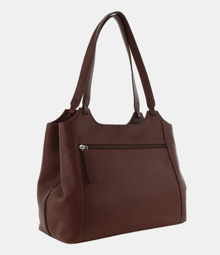 Pierre Cardin Leather Tote Bag PC4053 - Chocolate