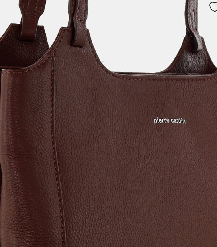 Pierre Cardin Leather Tote Bag PC4053 - Chocolate