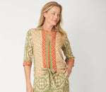 Cordelia Street Border Print Tie Top