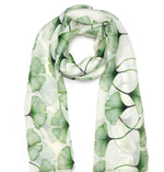 Japanese Ginko Print Pure Silk Designer Scarf