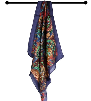Geometric Pure Silk Square Scarf