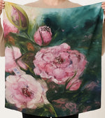 Floral Pure Silk Square Scarf