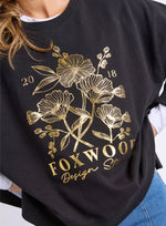 Fleur Charm Crew from Foxwood - Black/Gold