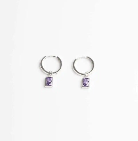 Rosy Earrings – Silver with Lilac